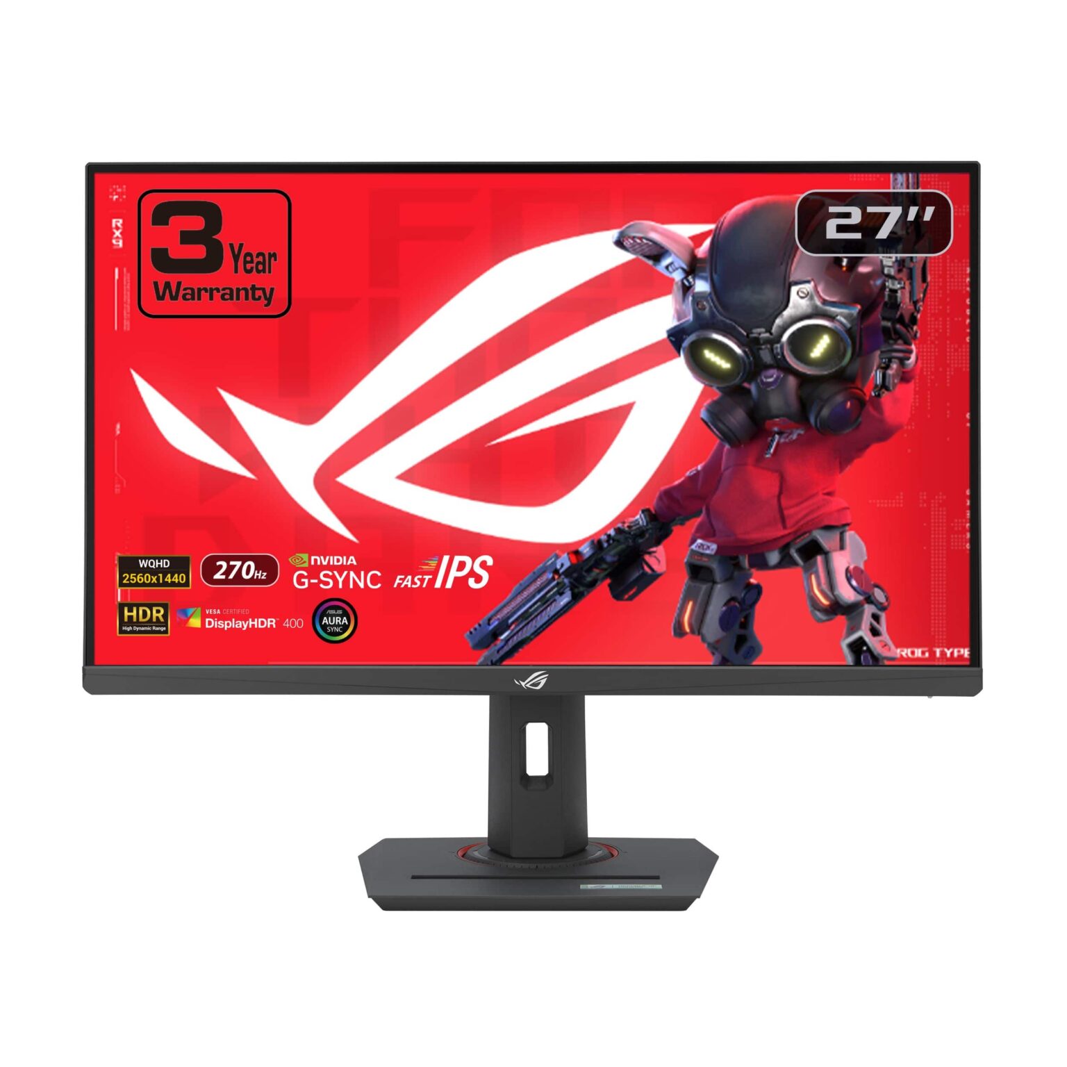 ASUS - ROG Strix 27" LED QHD G-SYNC/FreeSync Gaming Monitor with HDR (HDMI, DisplayPort) - Black