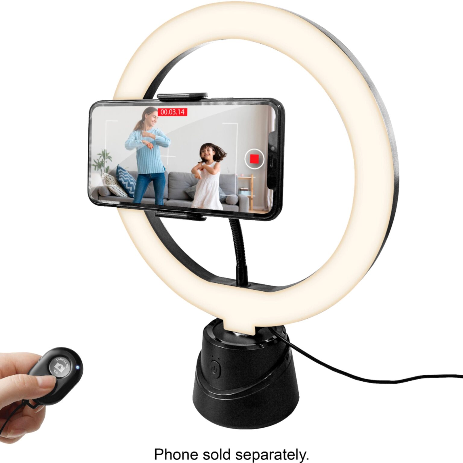 Bower - Ring light with rotating smart base - Black