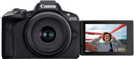 Canon - EOS R50 4K Video Mirrorless Camera with RF-S18-45mm Content Creator Kit - Black