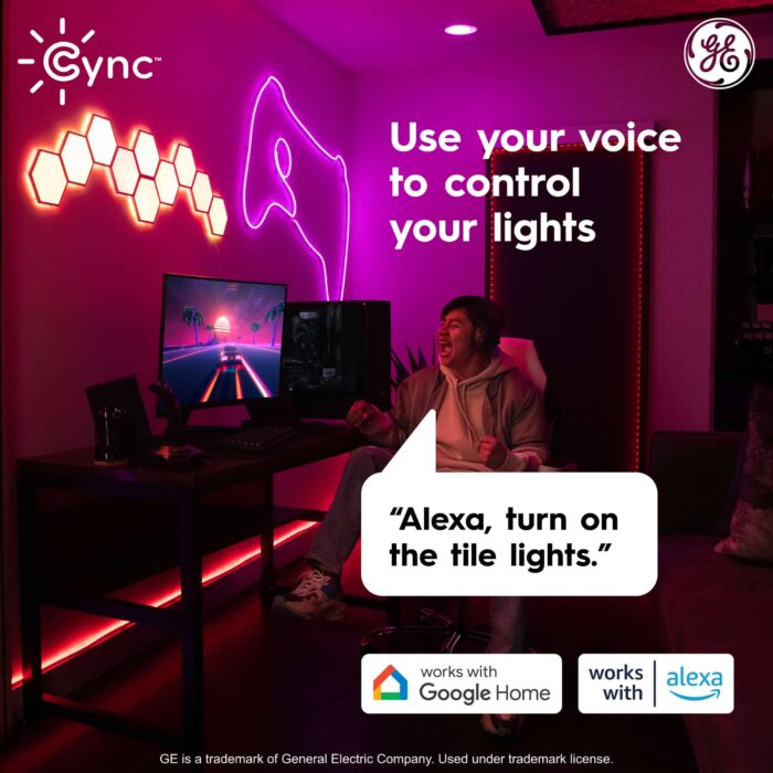 Cync - Dynamic Effects Smart Hexagon Panel Light Extension Pack (5 Pack) - Color Changing - Full Color