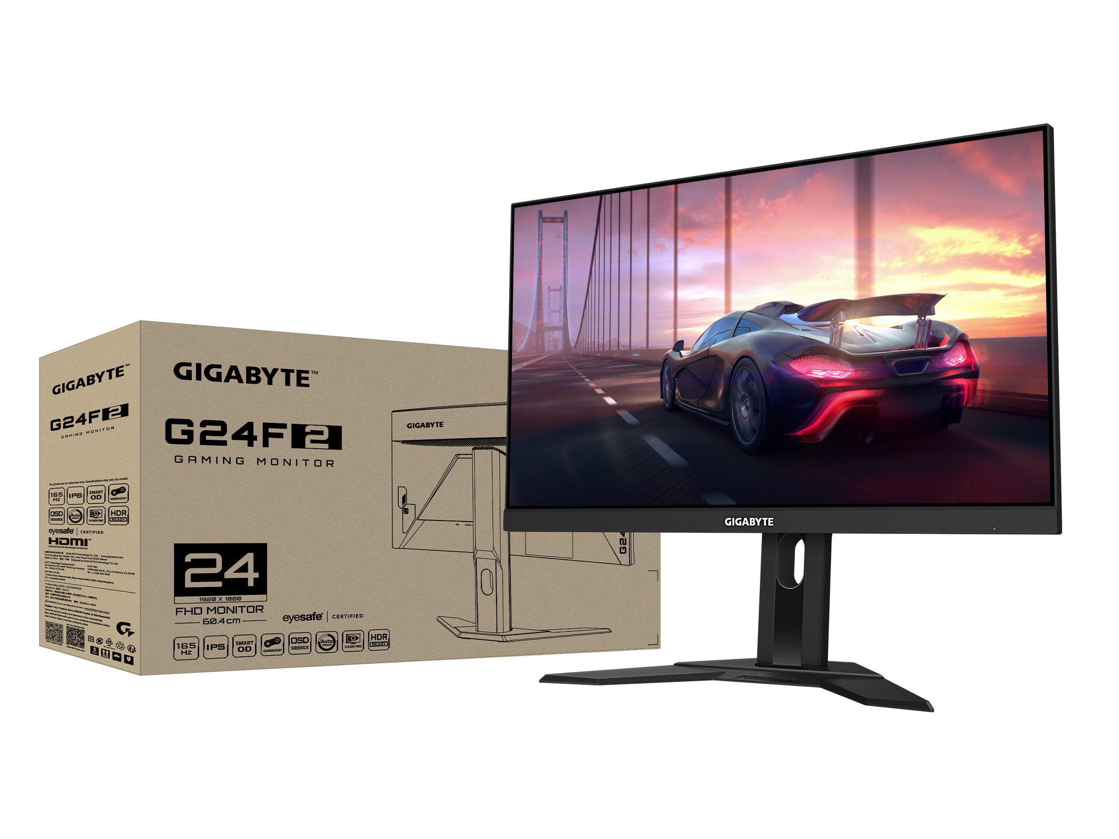 GIGABYTE - G24F 2 23.8" IPS LED FHD FreeSync Premium Gaming Monitor with HDR (HDMI, DisplayPort, USB) - Black