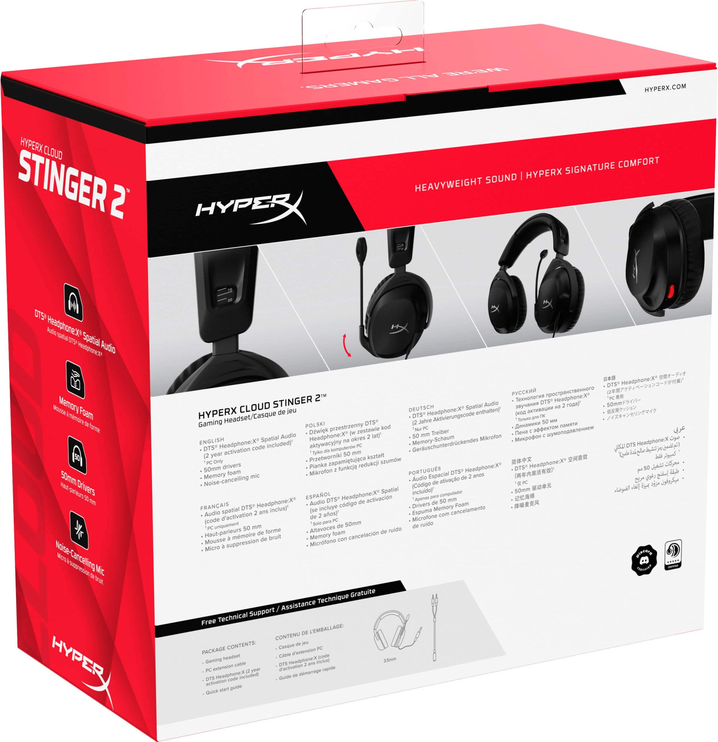 HyperX - Cloud Stinger 2 Wired Gaming Headset for PC - Black