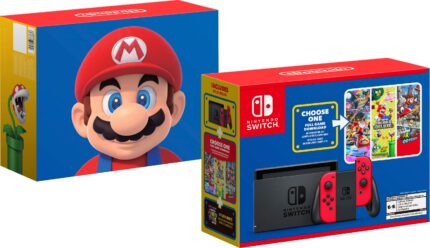 Nintendo - Geek Squad Certified Refurbished Switch Mario Choose One Bundle - Red