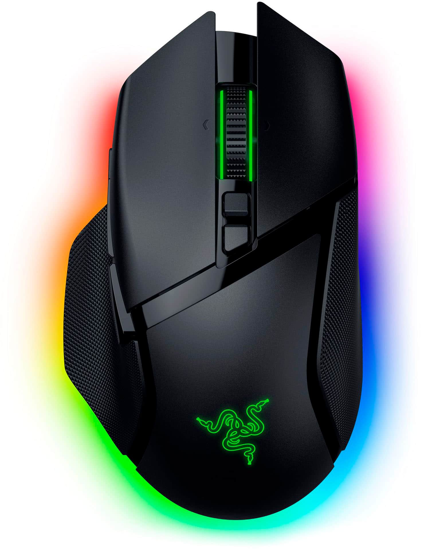 Razer - Basilisk V3 Pro 35K Ergonomic Optical Gaming Mouse with HyperScroll Tilt Wheel and Chroma RGB Lighting - Wireless - Black