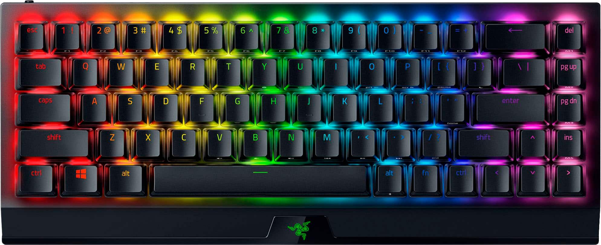 Razer - BlackWidow V3 Mini Hyperspeed Phantom Edition 65% Wireless Mechanical Yellow Linear Switch Gaming Keyboard - Black