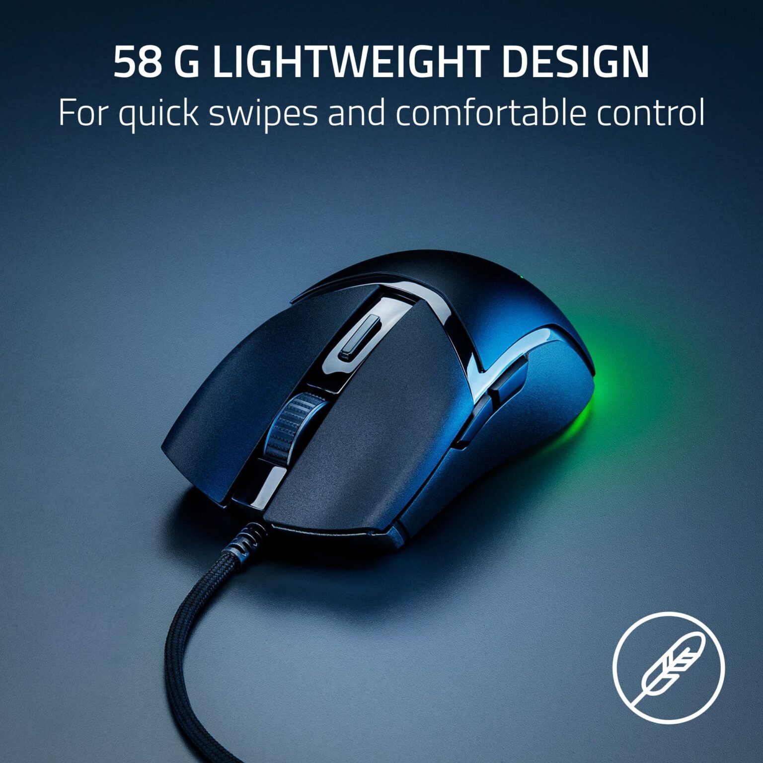 Razer - Cobra Lightweight Optical Gaming Mouse with Chroma RGB Lighting - Wired - Black