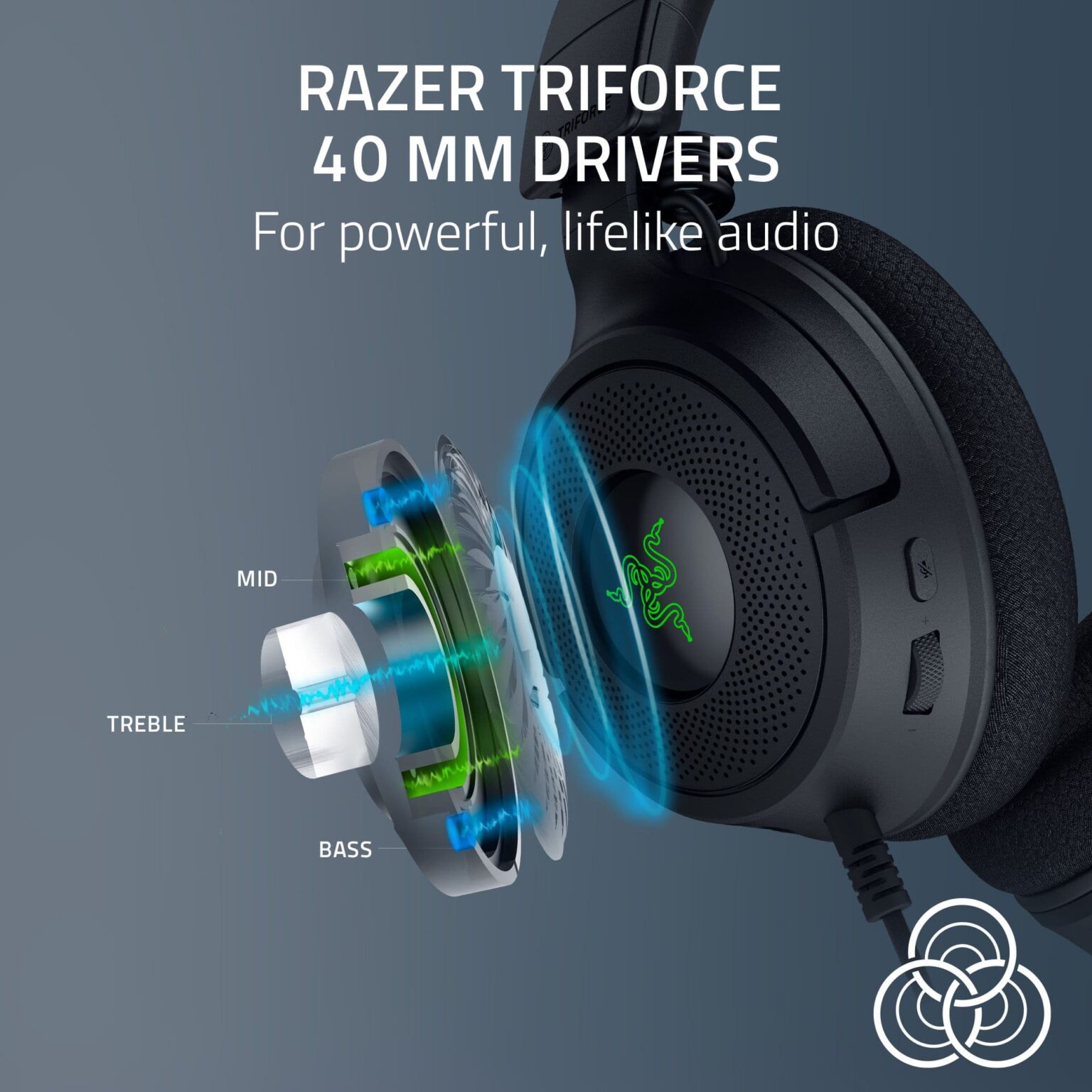 Razer - Kraken V4 X Wired Gaming Headset with Chroma RGB – For PC, Mac, PS5, Nintendo Switch, Steam Deck, Smartphone - Black