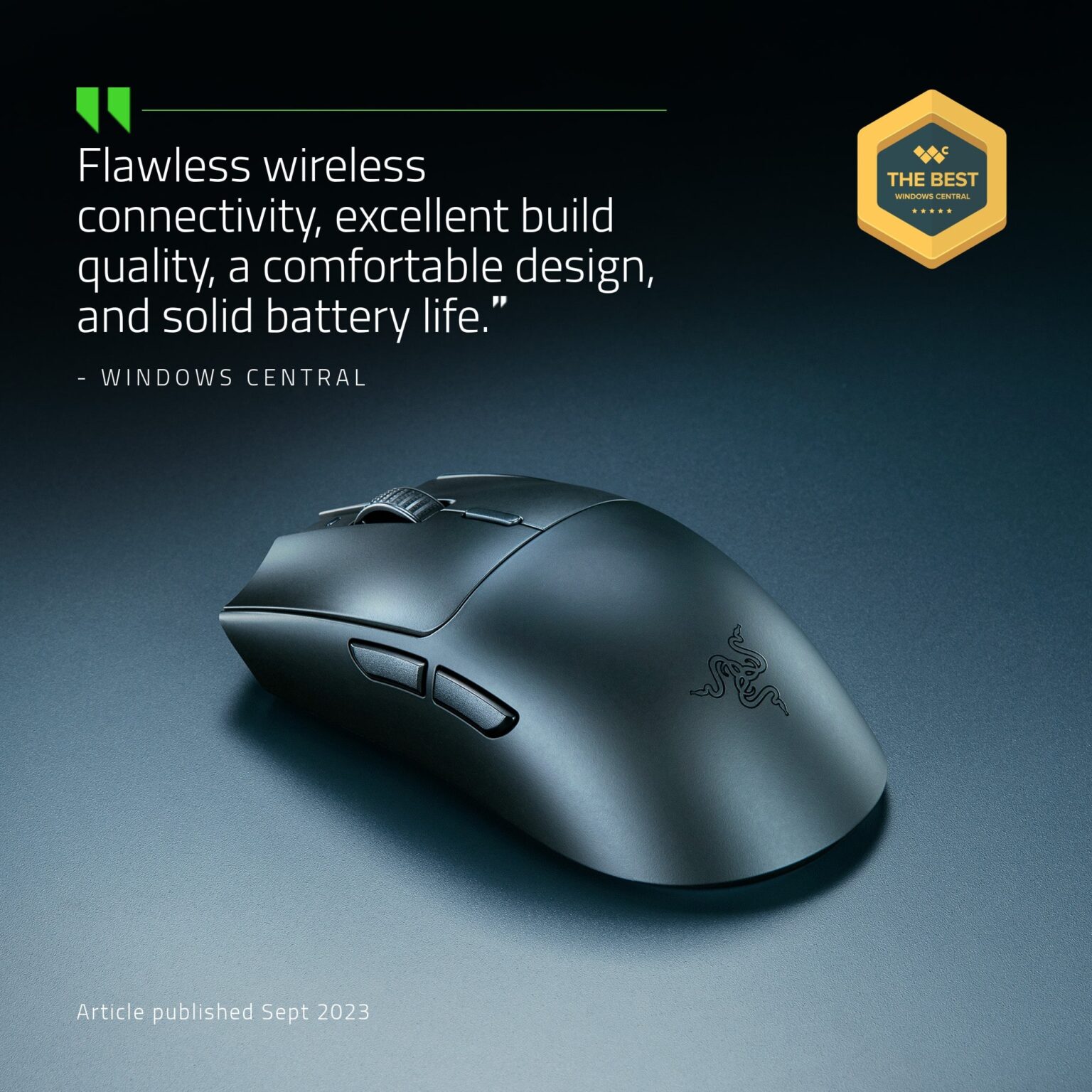 Razer - Viper V3 HyperSpeed Lightweight Wireless Esports Optical Gaming Mouse with 280 Hour Battery Life - Wireless - Black