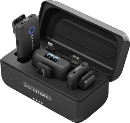 Saramonic - Blink 500 B2+ 2-Person Wireless Mic System w/ Device Mount Receiver 3.5mm, USB-C & Lightning Outs