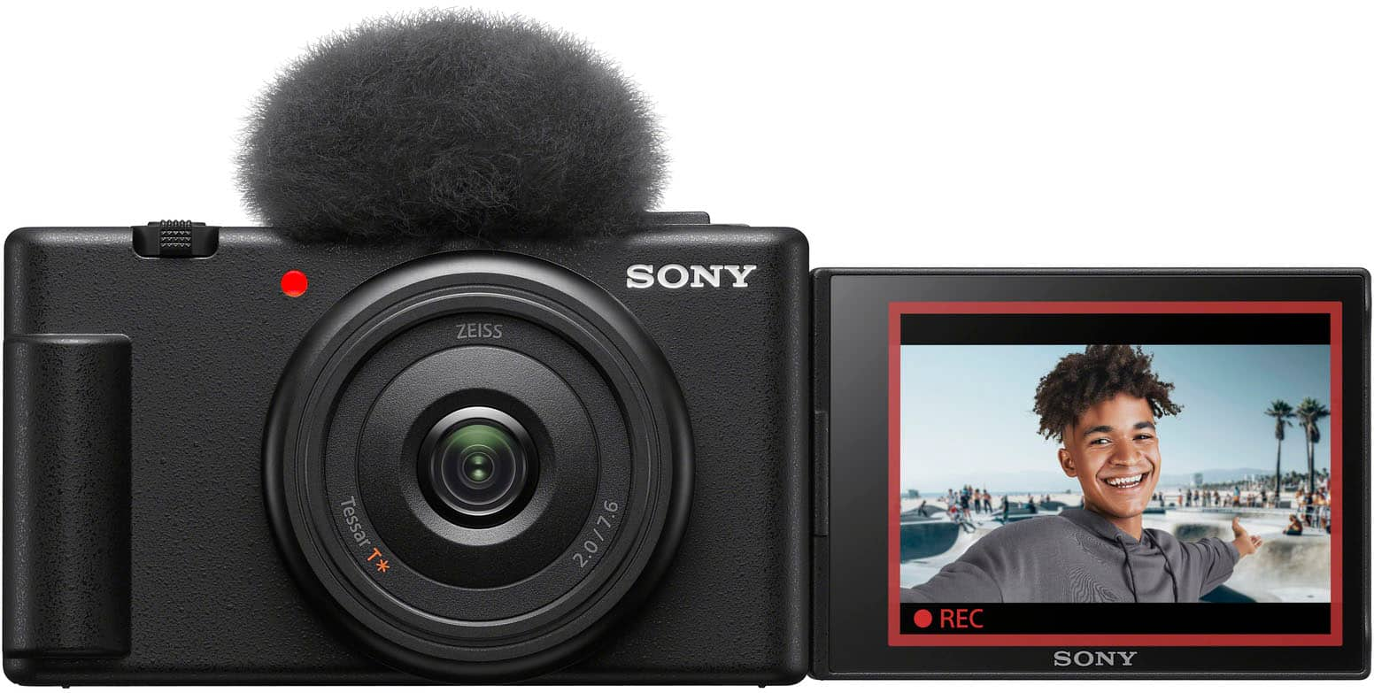 Sony - ZV-1F Vlog Camera for Content Creators and Vloggers - Black