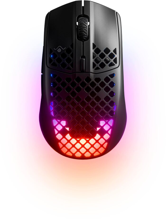 SteelSeries - Aerox 3 Super Light Honeycomb Wireless RGB Optical Gaming Mouse - Wireless - Onyx