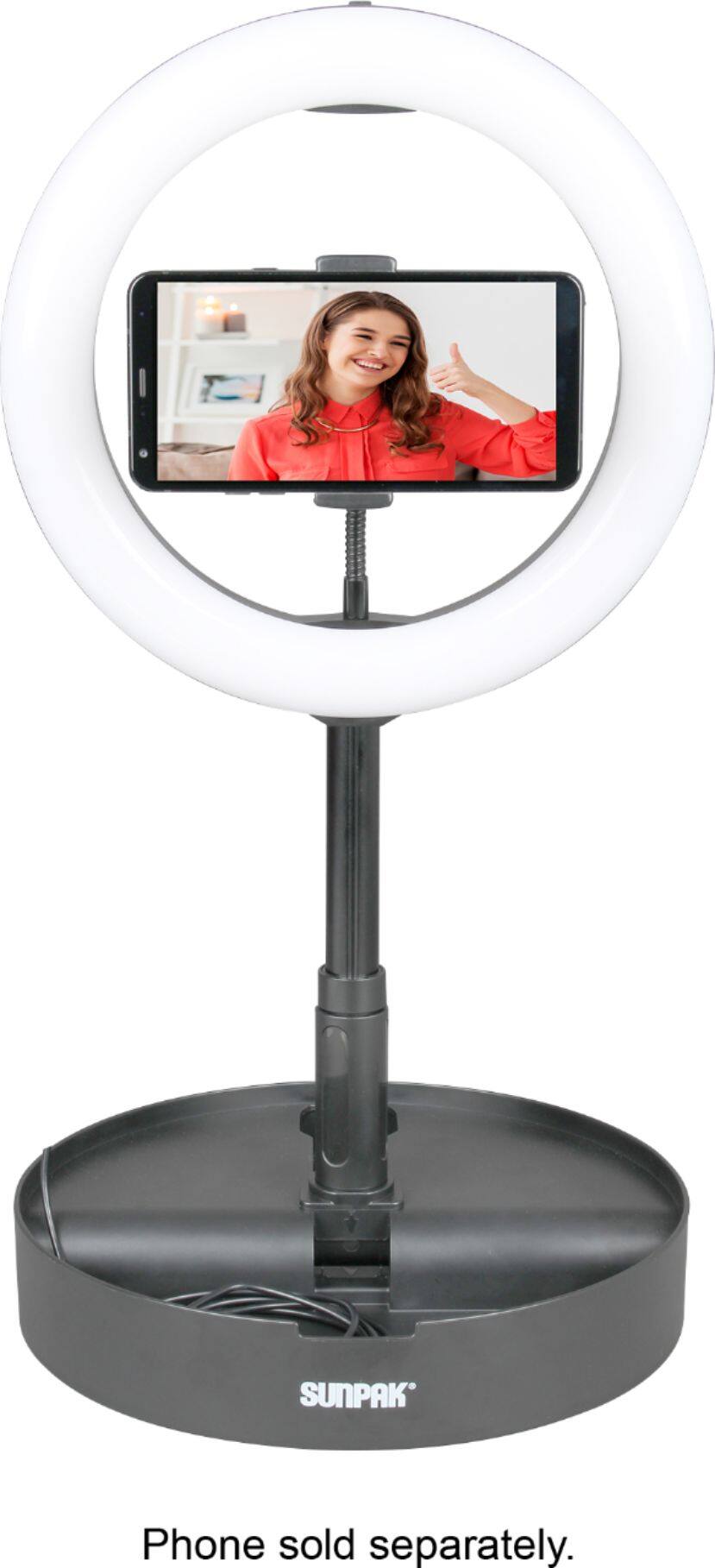 Tocad - Sunpak Self Storing Ring Light Vlogging Kit - Black