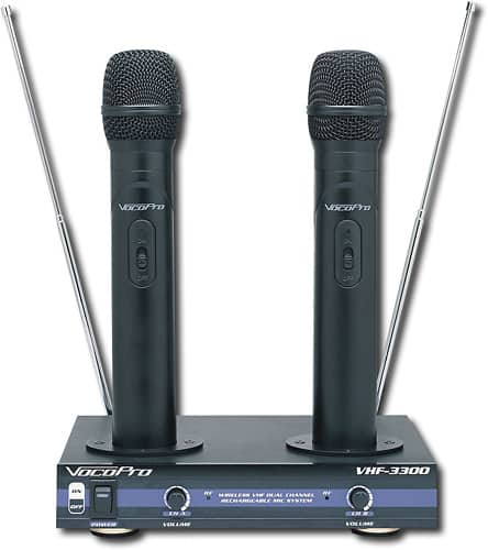 VocoPro - 2-Channel VHF Rechargeable Wireless Microphone System